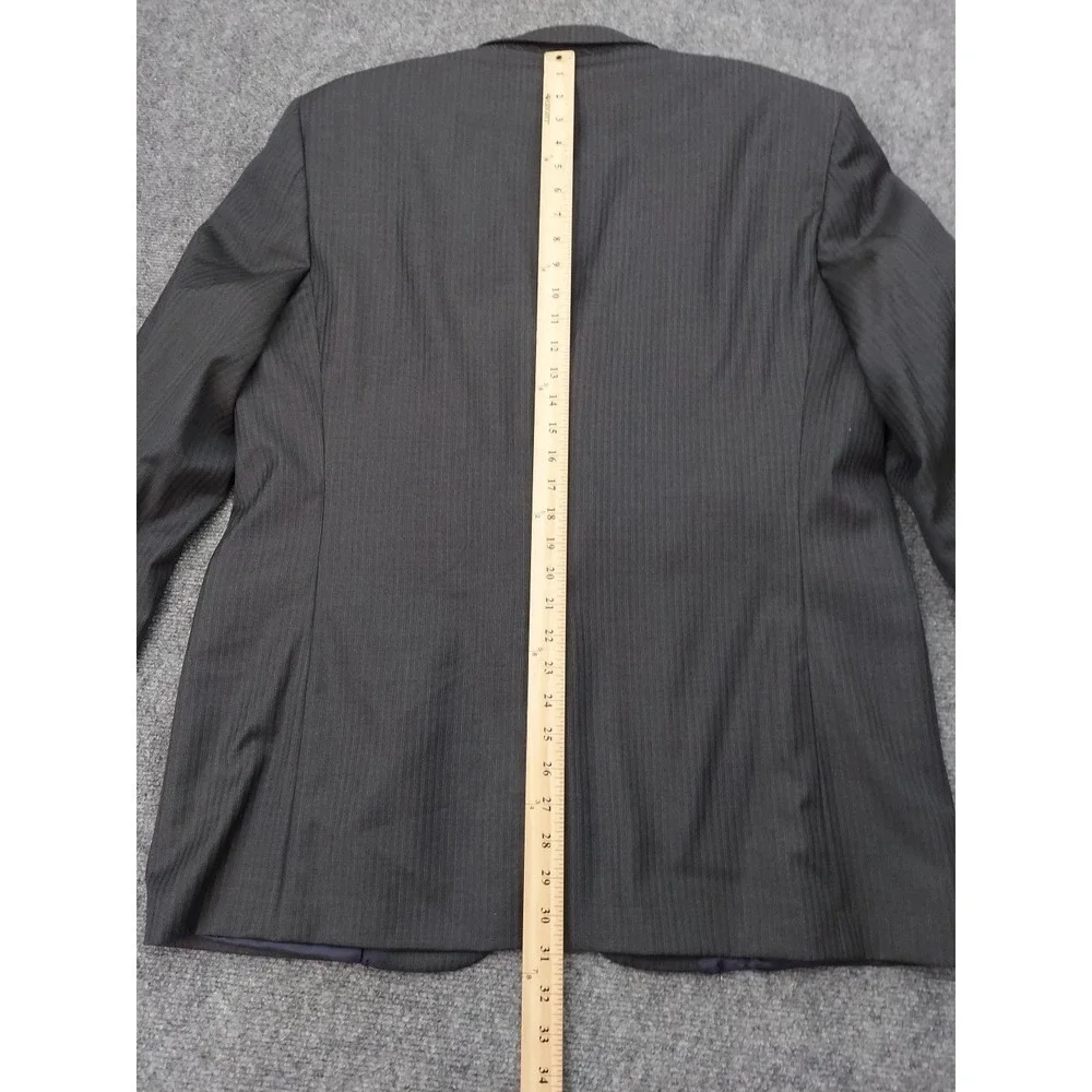 Brooks Brothers Blazer Jacket Mens 44 R Charcoal Pinstripe Saxxon Madison Wool